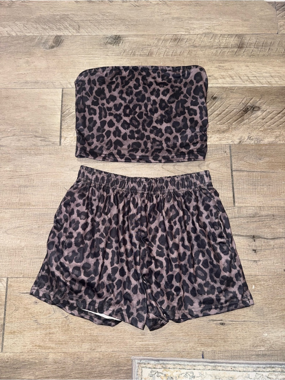 SHEIN leopard print two-piece matching set